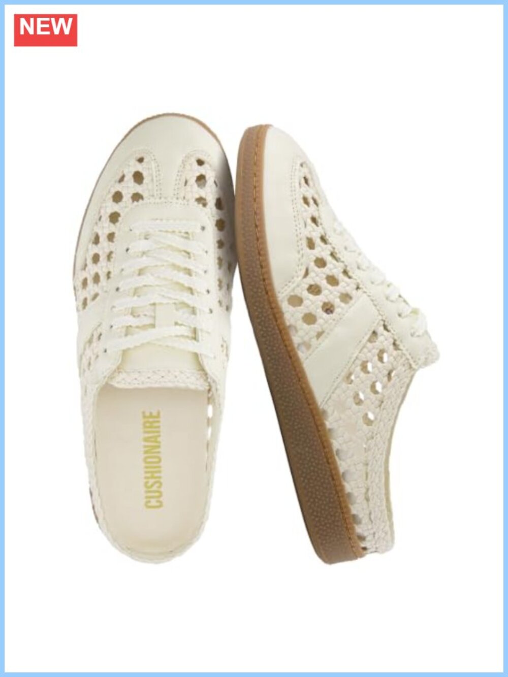 CUSHIONAIRE Buffy Woven Slip On Backless Sneaker Mule for Women